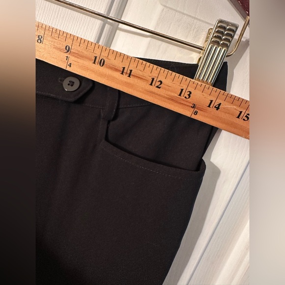 ALICE + OLIVIA Vtg 6 Black Flat Front Slash Pockets Classic Trousers Minimalist - Picture 3 of 10